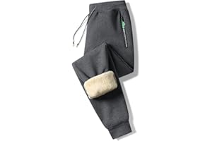 ZOXOZ Jogginghose Herren Baumwolle Sherpa Gefüttert Warme Winter Fleece Traininghose Sporthose