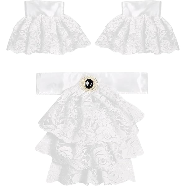 Jabot Unisexe Adulte Boland - Blanc Avec Boutons Dorés - Pour Costume Steampunk, Vampire, Costume Historique