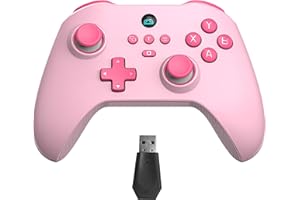 UHM Controller PC Wireless Gaming Controller mit PC Switch Handy iOS Android mit 2 in 1 Trigger & abnehmbare Hall Joystick & Mechanische Tasten, 6 Achsen Gyro Rosa