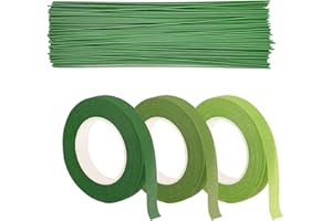 WUWYOUWL Nastro per fioristi, filo di fioristico, crespo verde, filo per bouquet e artigianato floreale (103)