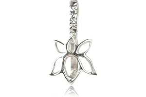 THE JEWELLERY STORE LONDON TJS 925 Sterling Silver Lotus Flower Pendant Pinch Bail, Lotus Flower Motif, 4mm, 1 Piece, Crafting & Jewellery Making