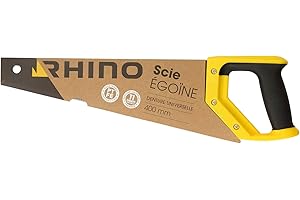 RHINO - Sierra egoína de 400 mm - Sierra de mano para cortar madera - Revestimiento PTFE antifricción - Dentura universal templada de 11 dientes/pulgada - Longitud 400 mm