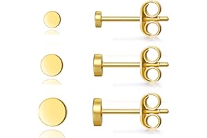 CERSLIMO Damen Ohrstecker Silber 925 Klein für Damen Herren Mädchen, 3 Paar Ohrringe Silber Gold Rosegold Schwarz Rund Flach Set (2mm/3mm/4mm) Zierliche Knorpel Tragus Helix Kreis
