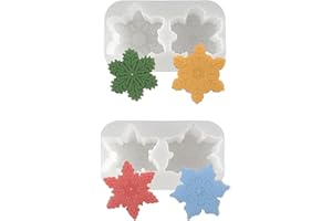 Bekecidi 2 PCS Christmas Snowflake Candle Moulds, 3D Snowflake Silicone Molds Epoxy Resin Moulds Candle Moulds for Candle Making, Soap, Resin Casting, DIY Crafts Xmas Decoration Handmade Gifts
