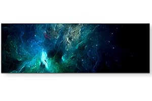 PAUL SINUS ART Tableau abstrait - Univers tons bleus, Toile, bleu, 150 x 50 cm