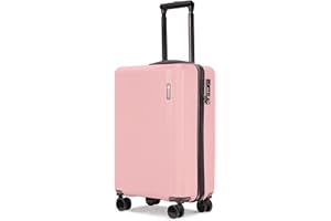 GinzaTravel Hartschalen Koffer Trolley Mittelgroß ABS Material Reisekoffer 4 Rollen Leicht Handgepäck Koffers mit TSA Schloss für Reisen (Rosa Extra Mittelgroß Koffer)