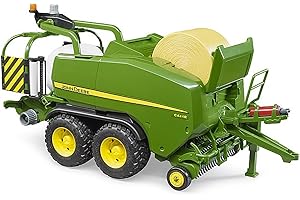 bruder 02032 - Combinaison presse-enrubanneuse pour balles rondes John Deere C441R - 1:16 Ferme, agriculture, tracteur, remorque, moissonneuse, presse-enrubanneuse, accessoires moissonneuse-batteuse