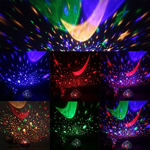 lederTEK, LED Baby Nachtlicht mit USB Kabel Batteriebetrieben Sternenhimmel Sternhimmel 4 LED 360 Grad - 2