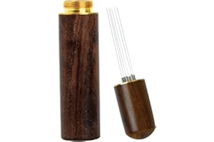 EMPEROCH Narzędzia do dystrybucji espresso, tamper do kawy, igła do espresso, 6/8 igieł, mieszadła do kawy, naturalny drewniany uchwyt, igła do dystrybutora kawy ze stali nierdzewnej (6 igieł)