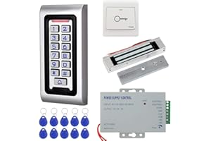 KADONGLI KDL RFID Access Control System Kit Waterproof Controller Keypad with 180kg/350lbs Electric Magnetic Lock, Door Exit Release, for Single Door Entry System