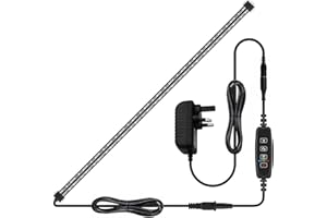 Lominie Submersible LED Aquarium Light, Full Spectrum 2 Row LED Fish Tank Light with Timer, 3 Lighting Modes Dimmable IP68 Waterproof for Freshwater Refugium Algae Fish Tank (52cm/21in-WF50)