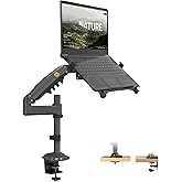 North Bayou NB Laptop Halterung mit Verstellbarem Tablett für 10 bis 17 Zoll Laptop, Monitor Halterung für 17 bis 30 Zoll Com