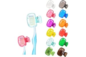 wangyun 12 Pcs Toothbrush Head Cover Cap Tooth Brush Travel Case Protector Plastic Clip Compatible with Manual & Electric Toothbrush for Family, Toothbrush Clip Cover