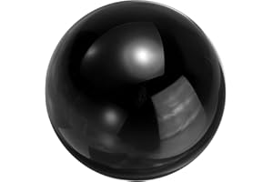 sourcing map 50mm/2" Crystal Sphere Ball Glass Solid Decorative Sphere Crystal Ball Prop Ornament for Feng Shui Divination Fortune Telling Tabletop Fountain Decoration, Black