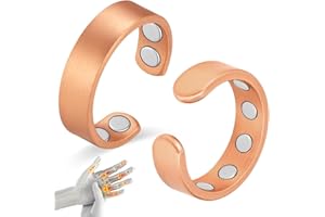 ‎CIGMAG Cigmag 9X Magnet Ring Damen, aus reinem Kupfer mit starken Magneten, verstellbar, inklusive Geschenkbox (Kupfer Matt)