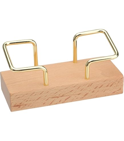 Support Cartes De Visite En Bois 3 Niveaux Avec 10 Pochettes - Porte-Cartes Bureau Maison École