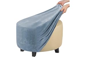 ZEaink Copri Pouf Rotondo Elasticizzato Fodera per Ottomana Copertura Dell'Ottomano Jacquard Copri Poggiapiedi Ottomano Pouf Rotondo Copertura per Poggiapiedi (Color : #4, Size : 60x60x40cm)