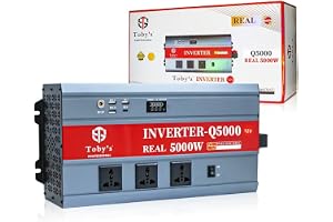 Toby's New 5000W Car Power Inverter 12V to 220V Ac Power Converter, Front LED Display, Pure Sine Wave Inverter For Laptop, Tablet, Solar System, Camping