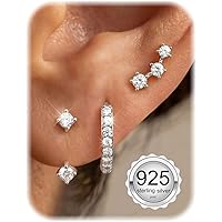 Orecchini Piercing Multipli Set Orecchini 3 Paia - Argento E Oro 14K