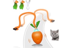 HAPPY HACHI Interaktywna zabawka dla kota, automatyczna elektryczna piłka dla kota, ładowana przez USB, nieregularny ruch, zabawka dla kota, 3 tryby stymulacji instynktów myśliwskich, kotów, kociaków