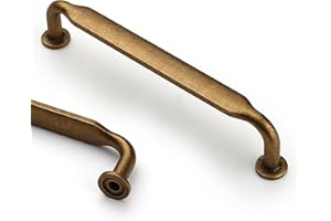 Coinkoly 10 Pack Antique Brass Cabinet Handles - 128MM Hole Centers Vintage Drawer Handles for Kitchen Cupboard - UK0003
