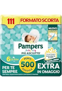 Pannolini Pampers Baby Dry Taglia 6 (15-30 Kg) - Confezione Da 102 Pezzi, Asciutto Che Respira