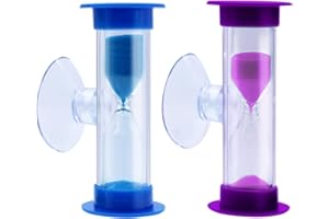 AIMEKE 2 pezzi clessidra per bambino, 2-3 minuti, orologio timer da cucina, lavarsi i denti