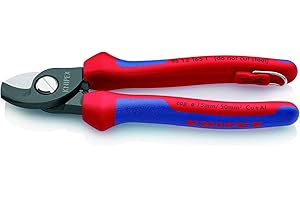 Knipex Coupe-câbles brunie, avec gaines bi-matière, avec œillet intégré pour fixation d’un dispositif antichute 165 mm 95 12 165 T