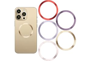 AJUNLKVDR 5 anelli magnetici per cellulare, magnetici, per anelli in metallo compatibili, in cinque colori