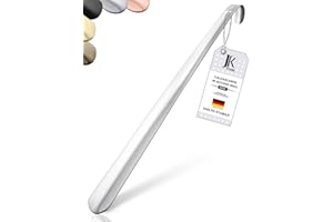 JK Trade® L'originale | 52 cm stabile in acciaio inox | Calzascarpe lungo in acciaio inox | rapido e delicato sulla schiena | lunghezza e larghezza ideali | Shoe Horn | Business Silver
