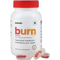 Zomato Burn with Caffeine, L-Carnitine & Chromium | Improves Metabolism, Energy & Endurance | Pre Workout & Metabolism…