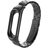 Microsonic Xiaomi Mi Band 5 i&ccedil;in Metal Stainless Steel Kordon Siyah [Mi Band 5 ile Uyumlu Kordon - Siyah]