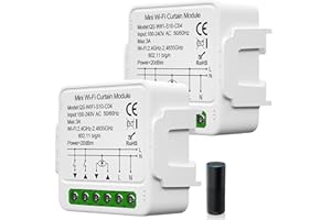 GBKDQQ Moduł przełącznika rolet WiFi, 2 sztuki, Tuya WiFi, moduł 2,4 GHz, sterowanie za pomocą aplikacji, programator czasowy do silnika rolety, działa z Alexa/Google