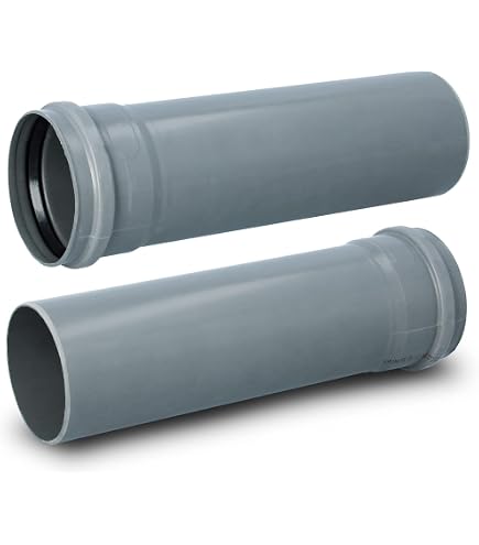 HT-Rohr DN32 – Außendurchmesser 32 Mm, Länge 1 M, Mit Steckmuffe Und Gummidichtung, Grau, Für Abwasser Und Lüftung