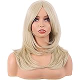 MapofBeauty 20 Pollice/50 cm Lungo Layered Con Frange Lisci Sintetico Fibra Shoulder Lunghezza Capelli per Quotidiano Parrucc