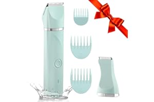 RAXMETRY Profesional Afeitadora Mujer, 2 en 1 Rasuradora mujer zona intima, Recargable Rasuradora Mujer, Indoloro Maquina Depilar Mujer, IPX7 Impermeable, Uso en Seco y en Mojad, Verde