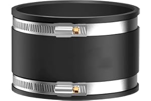 BEATIFIC Manchon en caoutchouc flexible, 100 mm, diamètre : 100 mm, manchon en caoutchouc flexible, raccord de tuyau pour PVC et acier inoxydable, raccord de tuyau 100 mm avec 2 colliers de serrage en acier