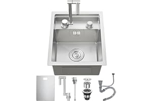 Ribanedy Argento lavello cucina 1 vasca nascosto, 35x45cm, acciaio inox sottopiano Bar/lavandino camper per Campeggio e Spazi Piccoli