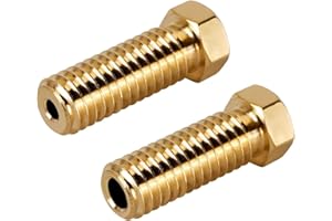 HZADY 2 uds E3D Volcano Boquilla de Acero Duro latón M6 Hilo 3D Impresora Hotend Volcano Boquilla 0,2mm-1,2mm Compatible con filamento de 1,75mm (Color : Brass Nozzle, Size : 2pcs 0.6mm 1.75mm)