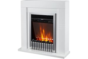 EROMMY 1000W/2000W Electric Stove Fireplace Freestanding Electric Stove Fire Indoor Heater with Thermostat Control, Overheat Protection and 7 Day Programmable Timer