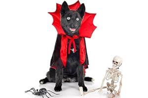 JHIALG Disfraz de Halloween para perro y gato, disfraz de diablo vampiro para perro, capa de Halloween, disfraz de diablo para perro, disfraces de Halloween para mascotas pequeñas, medianas y grandes