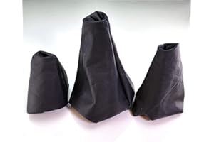 HQ AUTOMOTIVE 3pcs Genuine Leather Gear Shift Gaiter Cover Sleeve Fits for Land Rover Discovery - Gear Stick Cover, Gear Knob, Car Gear Shift Knob Cover, Car Accessories for Land Rover Discovery Black
