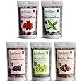 Herbalgram Amla, Reetha, Shikakai, Bhringraj & Hibiscus Raw Herbs 500gm | 100% Natural & Sun-Dried | For DIY Hair & Skin Care | 5-in-1 Herbal Pack of 5 x 100gm