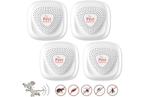 EGEYI Repellente ad Ultrasuoni per Topi, Anti Topi Ratti Zanzare Insetti Ragni Parassiti Scarafaggi Formiche Antizanzare Ultrasuoni, 4 Pack