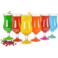 Sendez 6 Stück Cocktailgläser 480ml 9 Varianten Hurricane Longdrinkgläser Bargläser (Mix2)