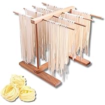 Aloskart Stendino Pasta Fresca Girevole, Essiccatore Per Pasta Pieghevole, Riutilizzabile, Staffe Pasta In Legno, Installazione Rapida
