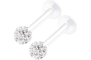 KJM Fashion 2 Stk Durchsichtig Bioflex Labret 1,2mm 16g Monroe Ohrringe
