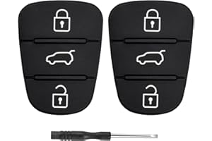 JJCHQ 2 Stück Autoschlüssel Tastenfeld Kompatibel für Hyundai ix35 ix20 i30 i20 i10 Kia Sportage Soul Ceed Rio Picanto Venga 3 Tasten Fernbedienung Auto Schlüsselgehäuse Ersatz Gummi Schlüssel Gehäuse Hülle