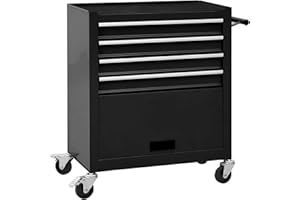 JOMAFA Carro Taller para Herramientas 4 cajones + Compartimento Grande, Armario Caja para Herramientas