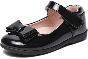 HommyFine Girls Mary Jane Shoes Strap School Uniform Dress Flat Ballet Shoes Party Wedding School Flats for Girls